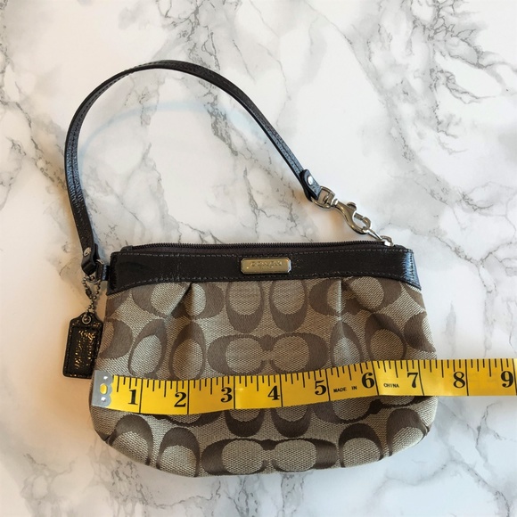 Coach | Signature Brown and Tan Wristlet - Picture 5 of 5